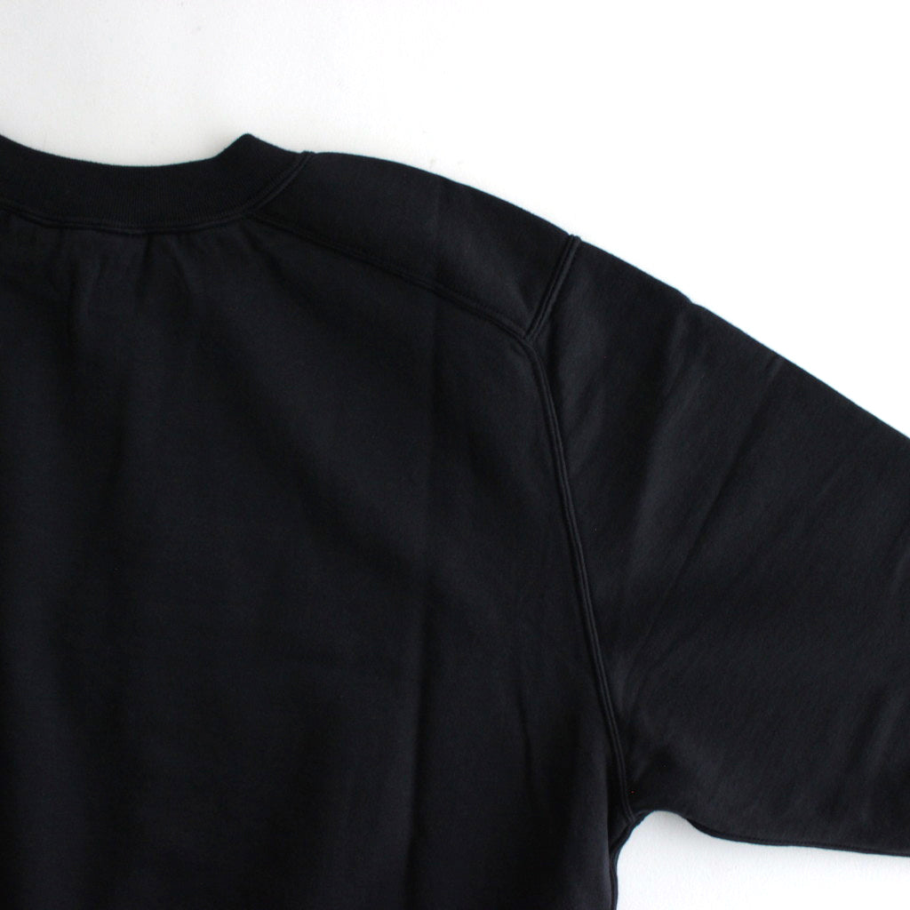 ELASTIC HIGH GAUGE SWEAT HALF SLEEVE P/O #INK BLACK [A24SP03NU]