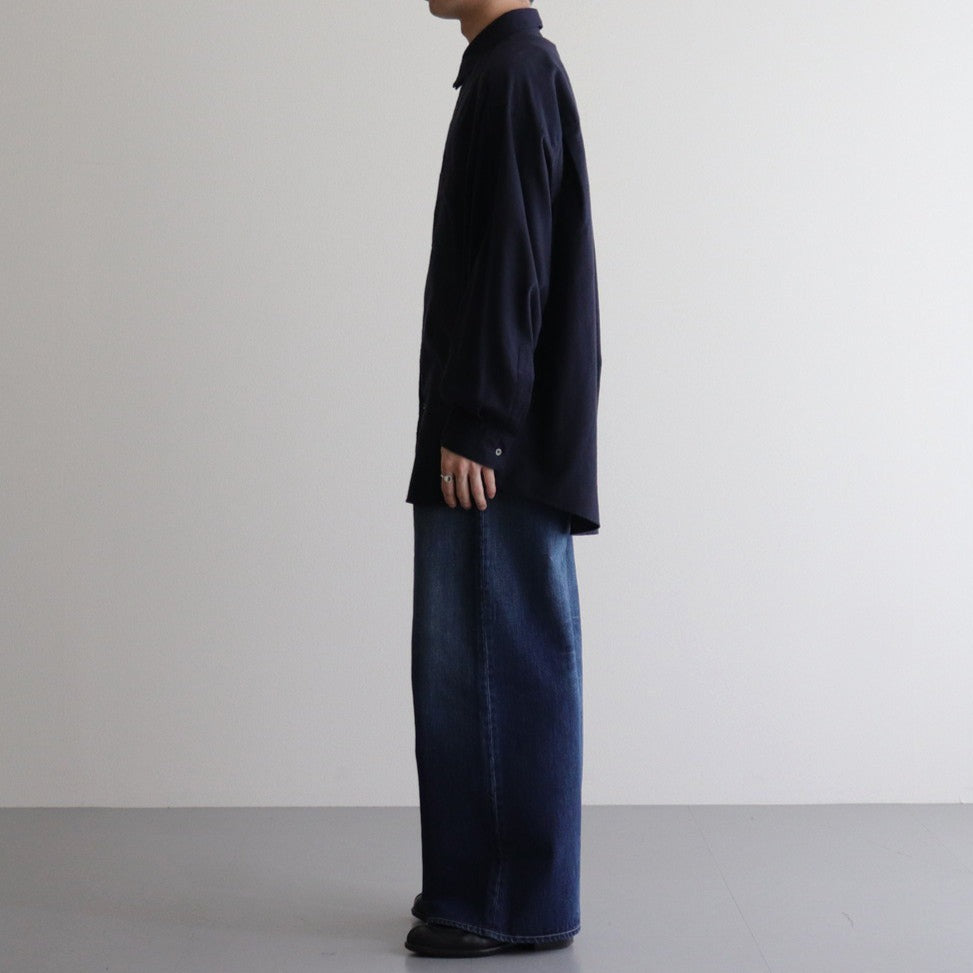 Cotton Cashmere L/S Oversized Regular Collar Shirt #NAVY [GM234-50073B]