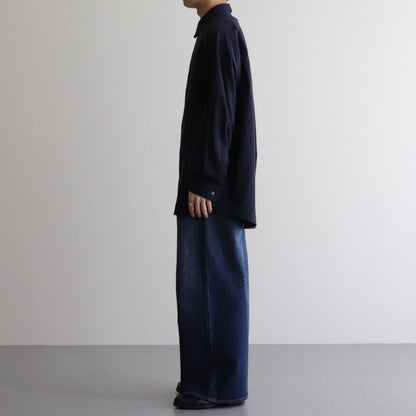 Cotton Cashmere L/S Oversized Regular Collar Shirt #NAVY [GM234-50073B]