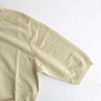 ELASTIC HIGH GAUGE SWEAT HALF SLEEVE P/O #LIGHT BEIGE [A24SP03NU]