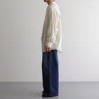 Cotton Cashmere L/S Oversized Band Collar Shirt #IVORY [GM234-50074B]