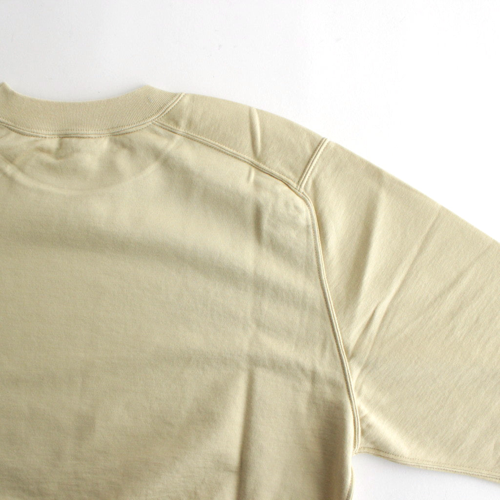 ELASTIC HIGH GAUGE SWEAT HALF SLEEVE P/O #LIGHT BEIGE [A24SP03NU]