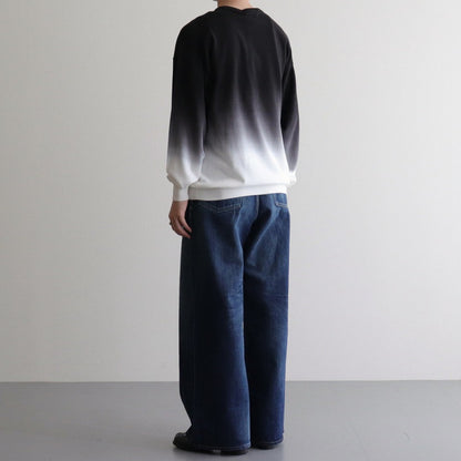 Piece Dyed High Gauge Knit Oversized Crew Neck #BLACK SHADE [GU241-80251C]