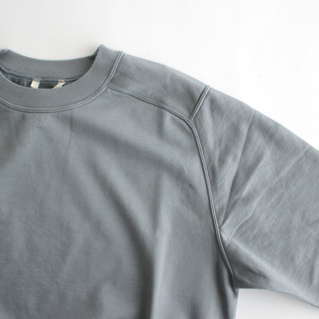 ELASTIC HIGH GAUGE SWEAT HALF SLEEVE P/O #BLUE GRAY [A24SP03NU]