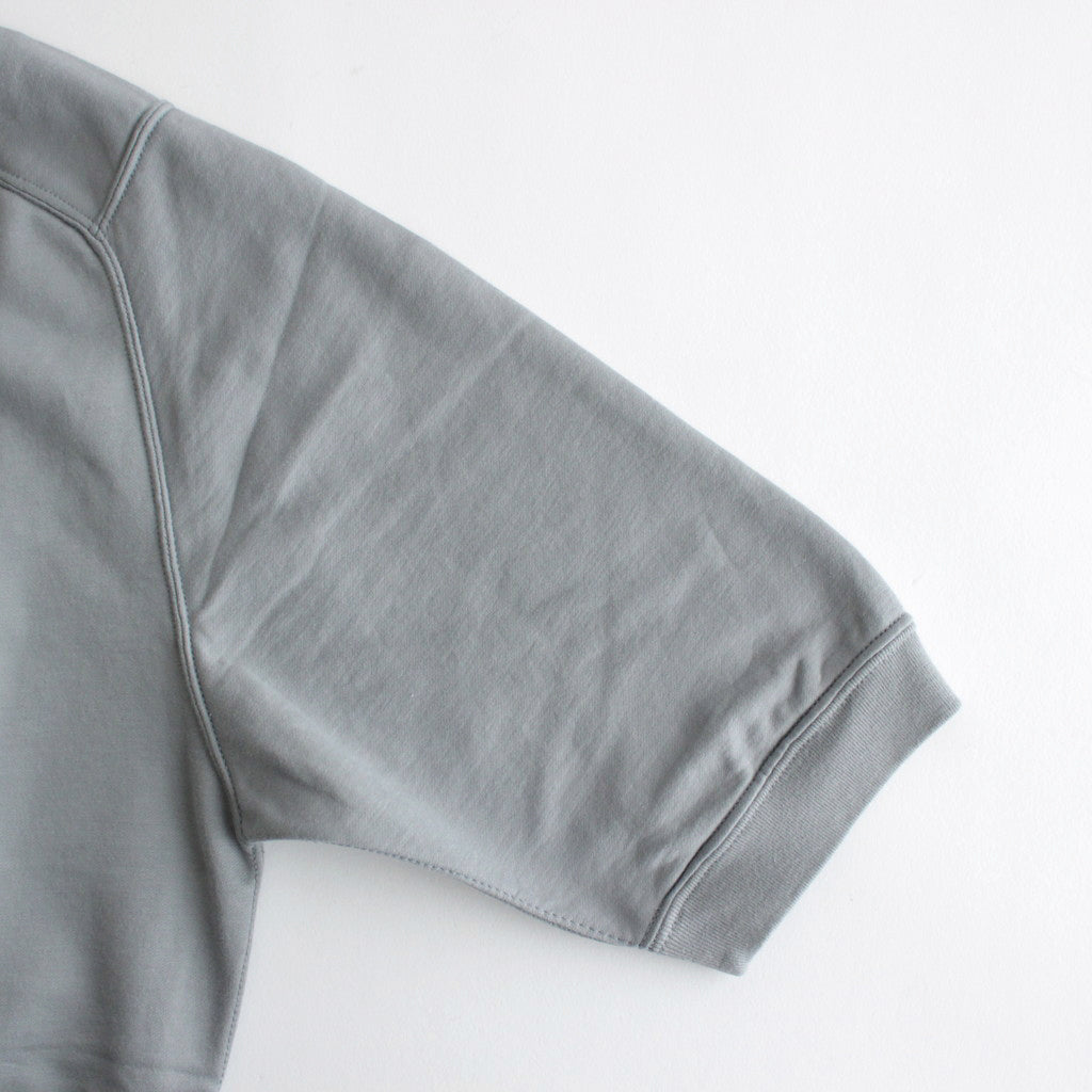 ELASTIC HIGH GAUGE SWEAT HALF SLEEVE P/O #BLUE GRAY [A24SP03NU]