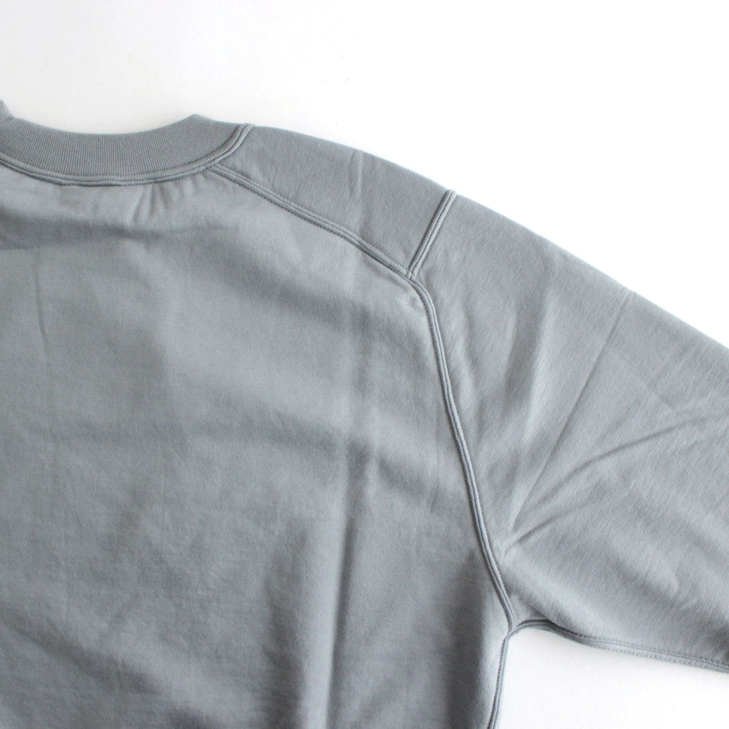 ELASTIC HIGH GAUGE SWEAT HALF SLEEVE P/O #BLUE GRAY [A24SP03NU]