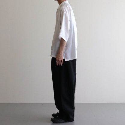 Cotton Linen Moleskin Two Tuck Easy Pants #BLACK [GM241-40090]