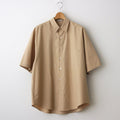 WASHED FINX TWILL BIG HALF SLEEVED SHIRT #LIGHT BROWN [A24SS03TN]