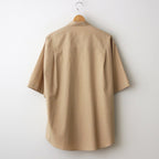 WASHED FINX TWILL BIG HALF SLEEVED SHIRT #LIGHT BROWN [A24SS03TN]