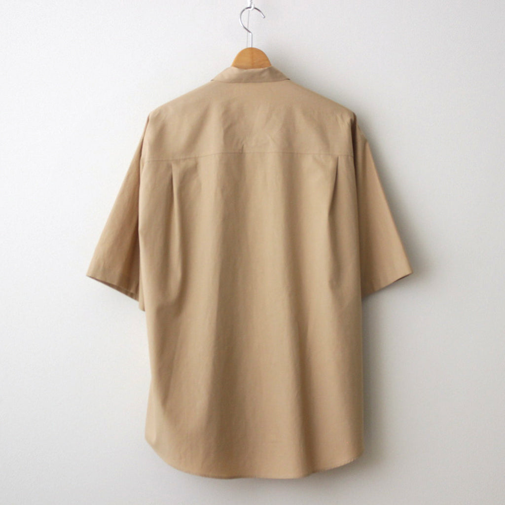 WASHED FINX TWILL BIG HALF SLEEVED SHIRT #LIGHT BROWN [A24SS03TN]