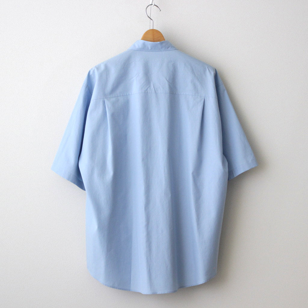WASHED FINX TWILL BIG HALF SLEEVED SHIRT #SAX BLUE [A24SS03TN]