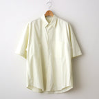 WASHED FINX TWILL BIG HALF SLEEVED SHIRT #LIGHT YELLOW [A24SS03TN]
