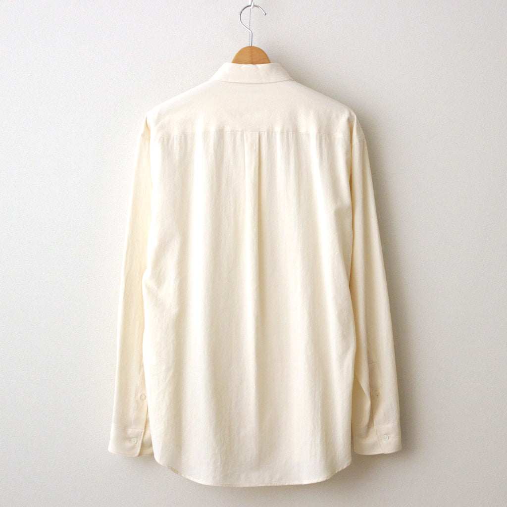HARD TWIST COTTON SILK VIYELLA SHIRT #IVORY [A24SS02KV]