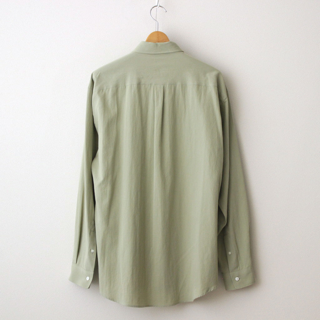 HARD TWIST COTTON SILK VIYELLA SHIRT #SAGE GREEN [A24SS02KV]