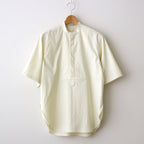 WASHED FINX TWILL HALF SLEEVED P/O SHIRT #LIGHT YELLOW [A24SS05TN]