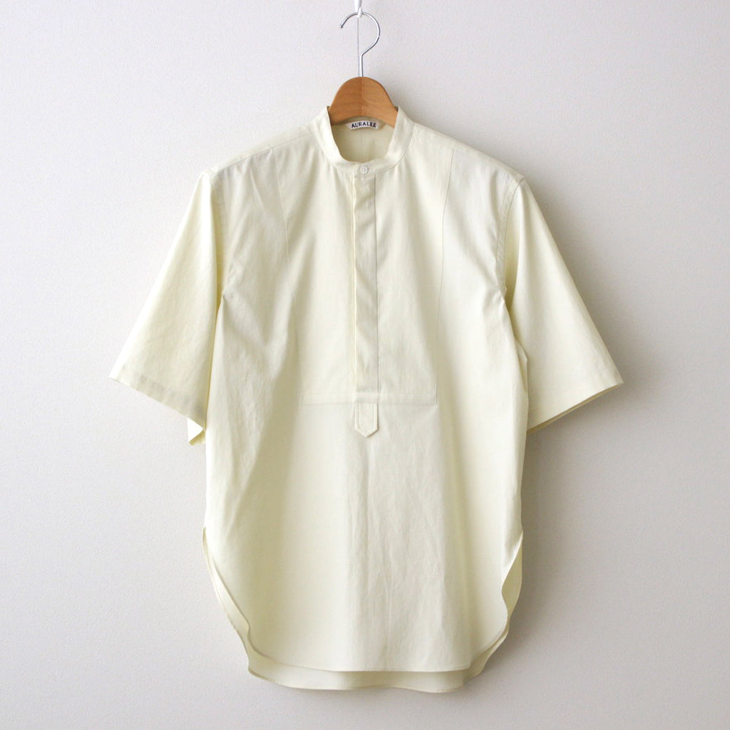 WASHED FINX TWILL HALF SLEEVED P/O SHIRT #LIGHT YELLOW [A24SS05TN]
