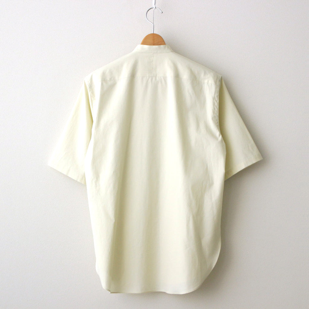 WASHED FINX TWILL HALF SLEEVED P/O SHIRT #LIGHT YELLOW [A24SS05TN]