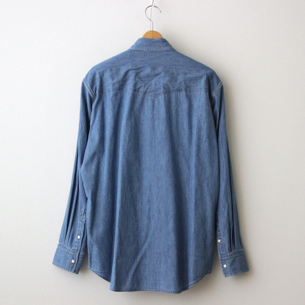 SELVEDGE SUPER LIGHT DENIM SHIRT #WASHED INDIGO [A24SS01GS]