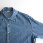 SELVEDGE SUPER LIGHT DENIM SHIRT #WASHED INDIGO [A24SS01GS]