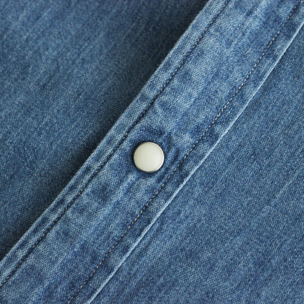 SELVEDGE SUPER LIGHT DENIM SHIRT #WASHED INDIGO [A24SS01GS]