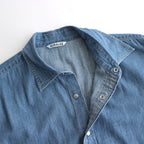 SELVEDGE SUPER LIGHT DENIM SHIRT #WASHED INDIGO [A24SS01GS]