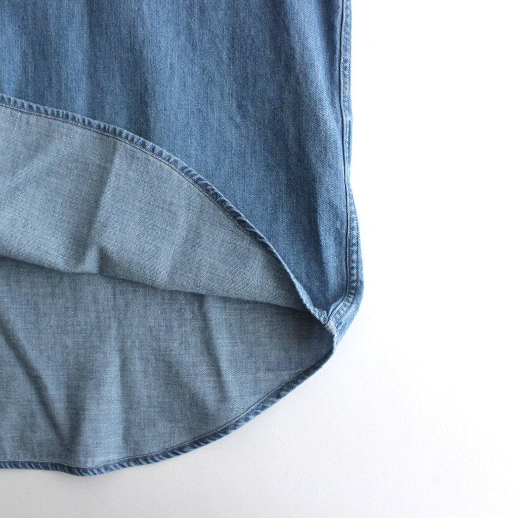 SELVEDGE SUPER LIGHT DENIM SHIRT #WASHED INDIGO [A24SS01GS]
