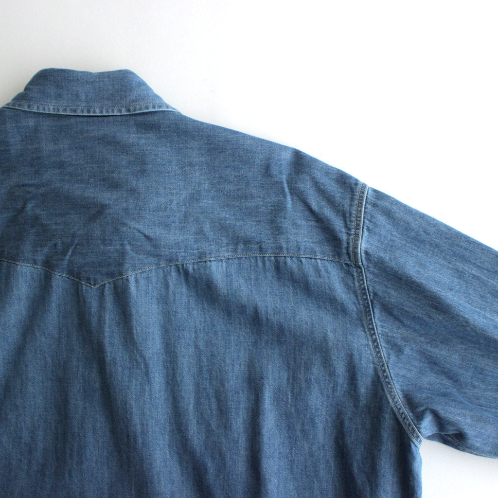 SELVEDGE SUPER LIGHT DENIM SHIRT #WASHED INDIGO [A24SS01GS]