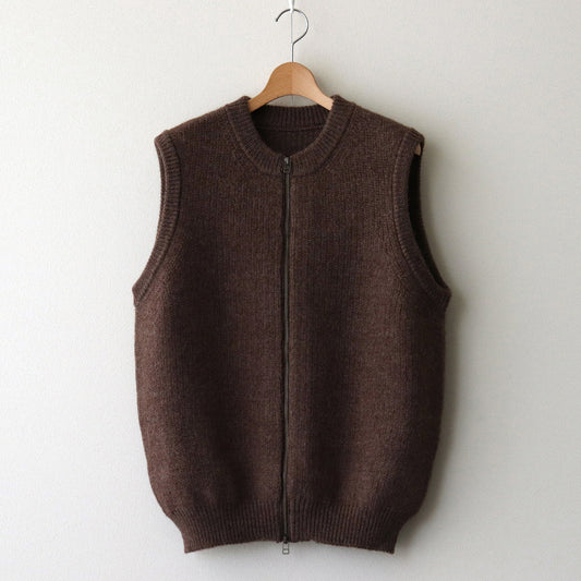 L-G Zip-up Vest #Brown [2403-020]