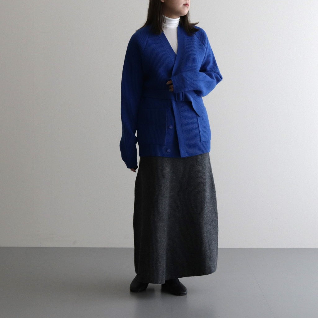 MILLED FRENCH MERINO RIB KNIT CARDIGAN #ROYAL BLUE [A23AC04MR]
