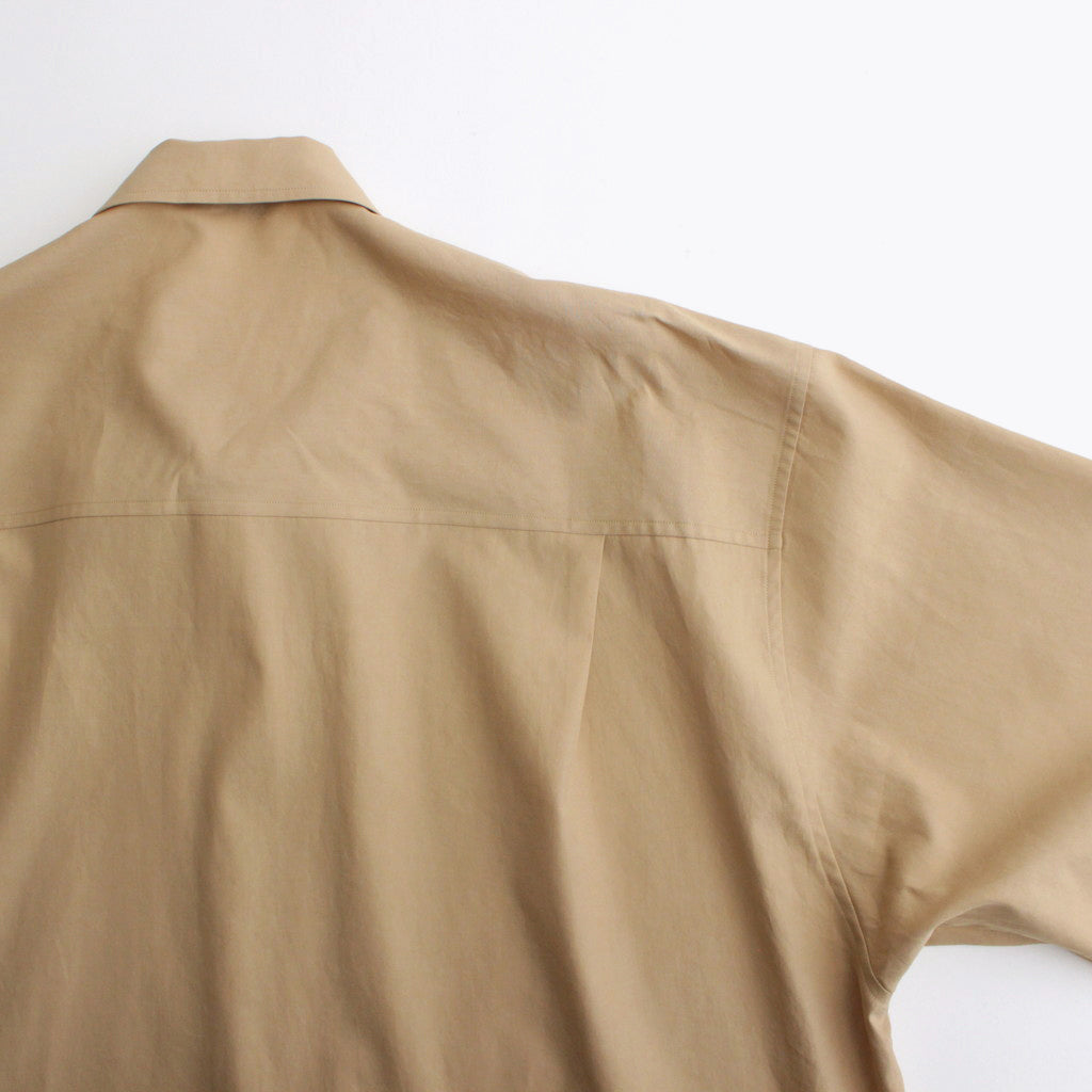 WASHED FINX TWILL BIG HALF SLEEVED SHIRT #LIGHT BROWN [A24SS03TN]