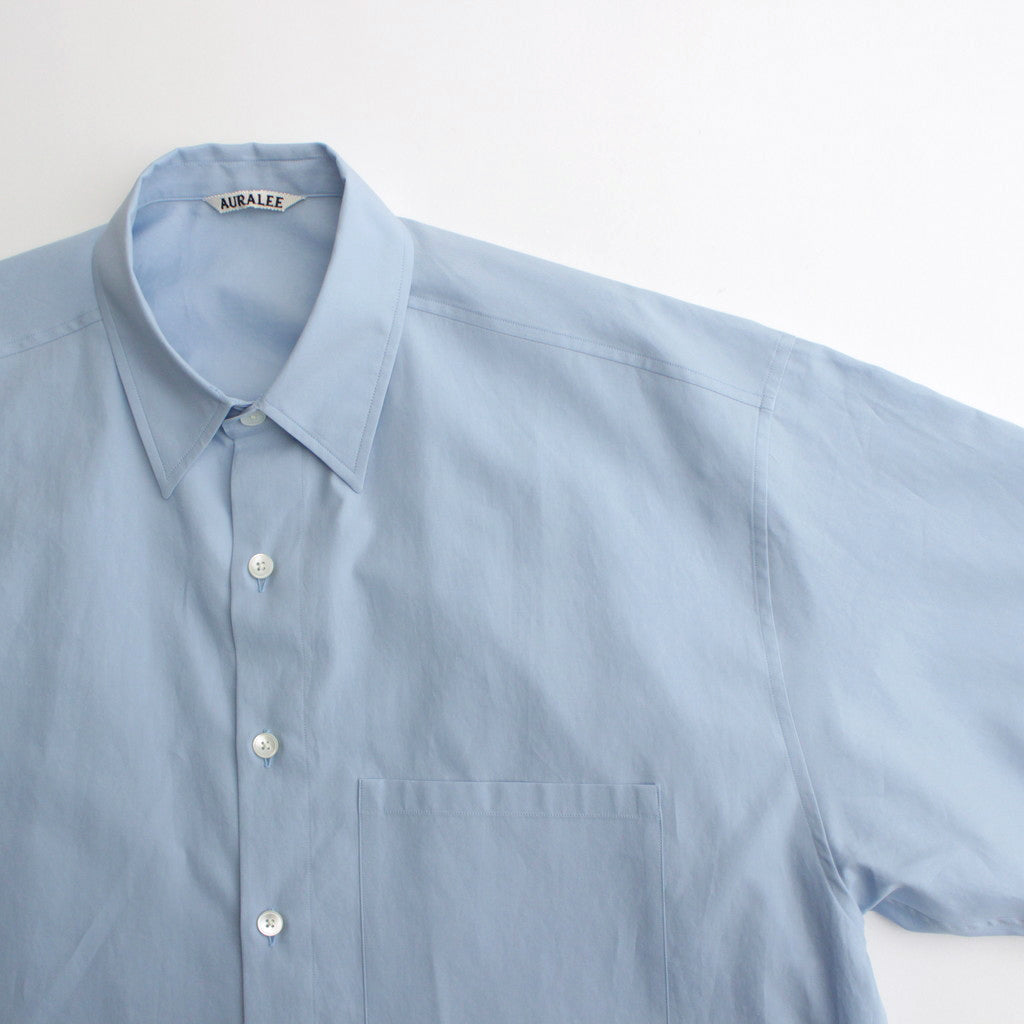 WASHED FINX TWILL BIG HALF SLEEVED SHIRT #SAX BLUE [A24SS03TN]