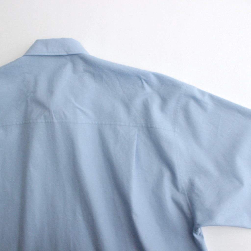 WASHED FINX TWILL BIG HALF SLEEVED SHIRT #SAX BLUE [A24SS03TN]