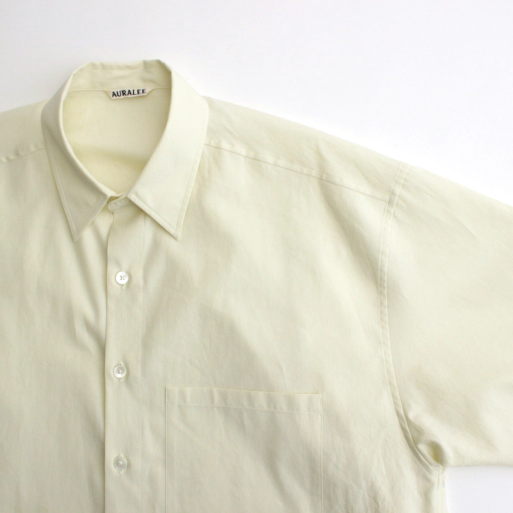 WASHED FINX TWILL BIG HALF SLEEVED SHIRT #LIGHT YELLOW [A24SS03TN]