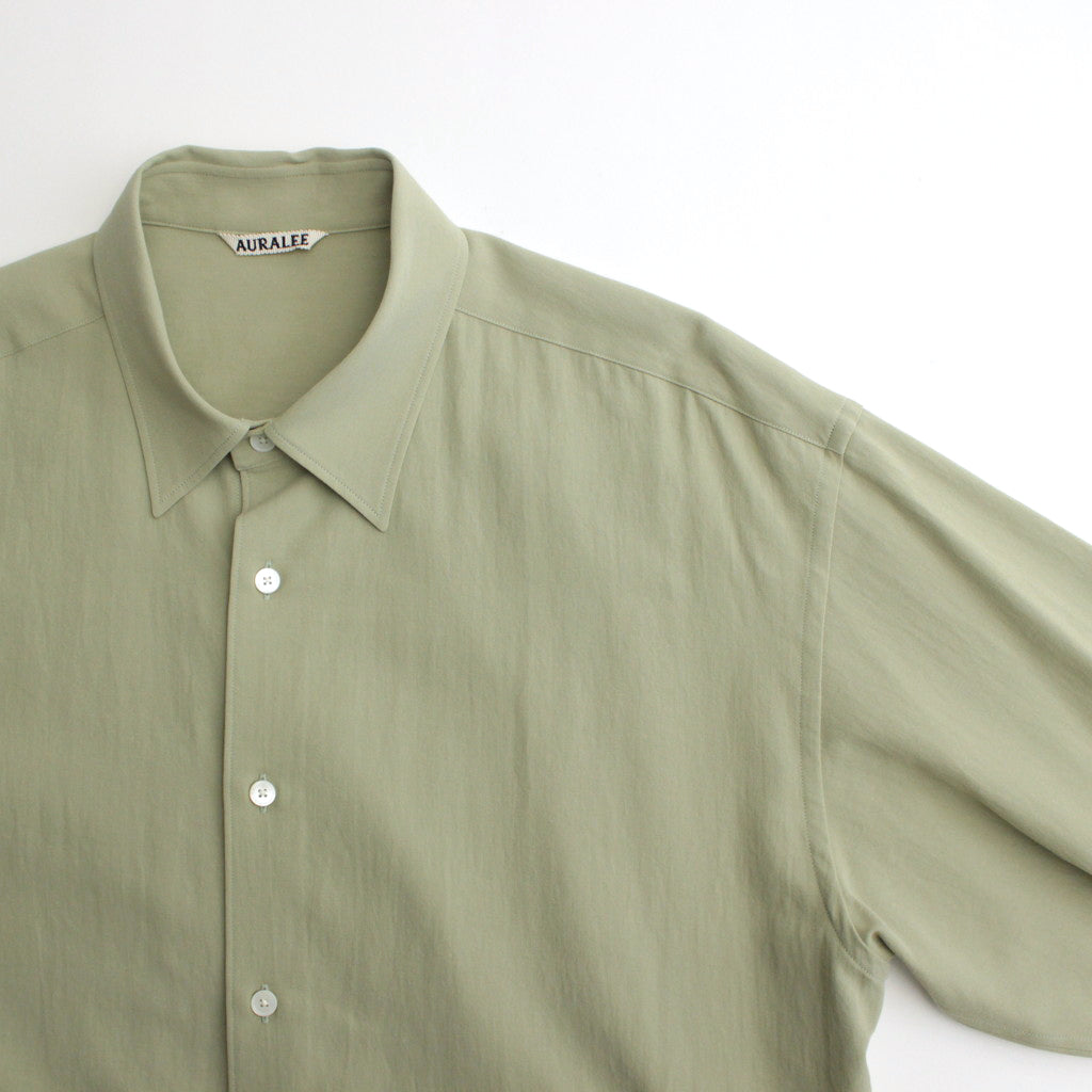 HARD TWIST COTTON SILK VIYELLA SHIRT #SAGE GREEN [A24SS02KV]