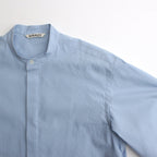 WASHED FINX TWILL HALF SLEEVED P/O SHIRT #SAX BLUE [A24SS05TN]