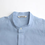 WASHED FINX TWILL HALF SLEEVED P/O SHIRT #SAX BLUE [A24SS05TN]