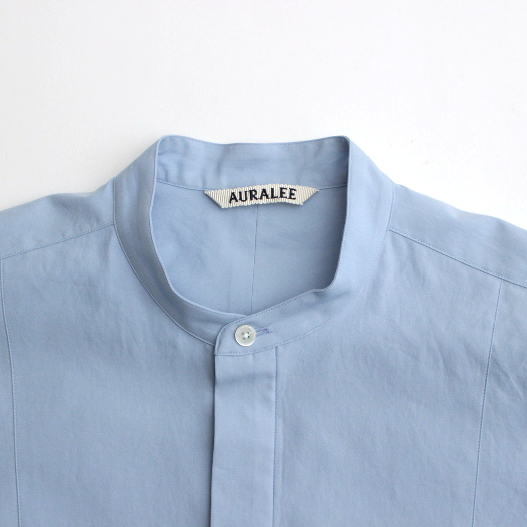 WASHED FINX TWILL HALF SLEEVED P/O SHIRT #SAX BLUE [A24SS05TN]