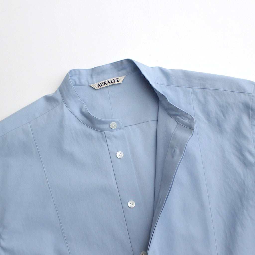 WASHED FINX TWILL HALF SLEEVED P/O SHIRT #SAX BLUE [A24SS05TN]
