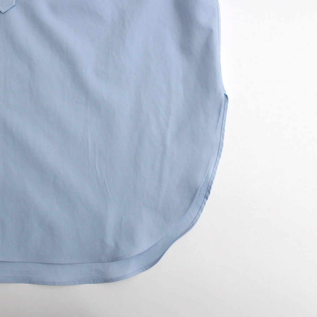 WASHED FINX TWILL HALF SLEEVED P/O SHIRT #SAX BLUE [A24SS05TN]