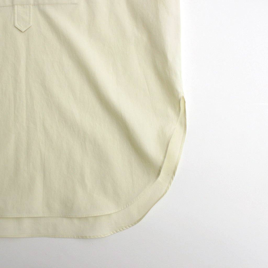 WASHED FINX TWILL HALF SLEEVED P/O SHIRT #LIGHT YELLOW [A24SS05TN]