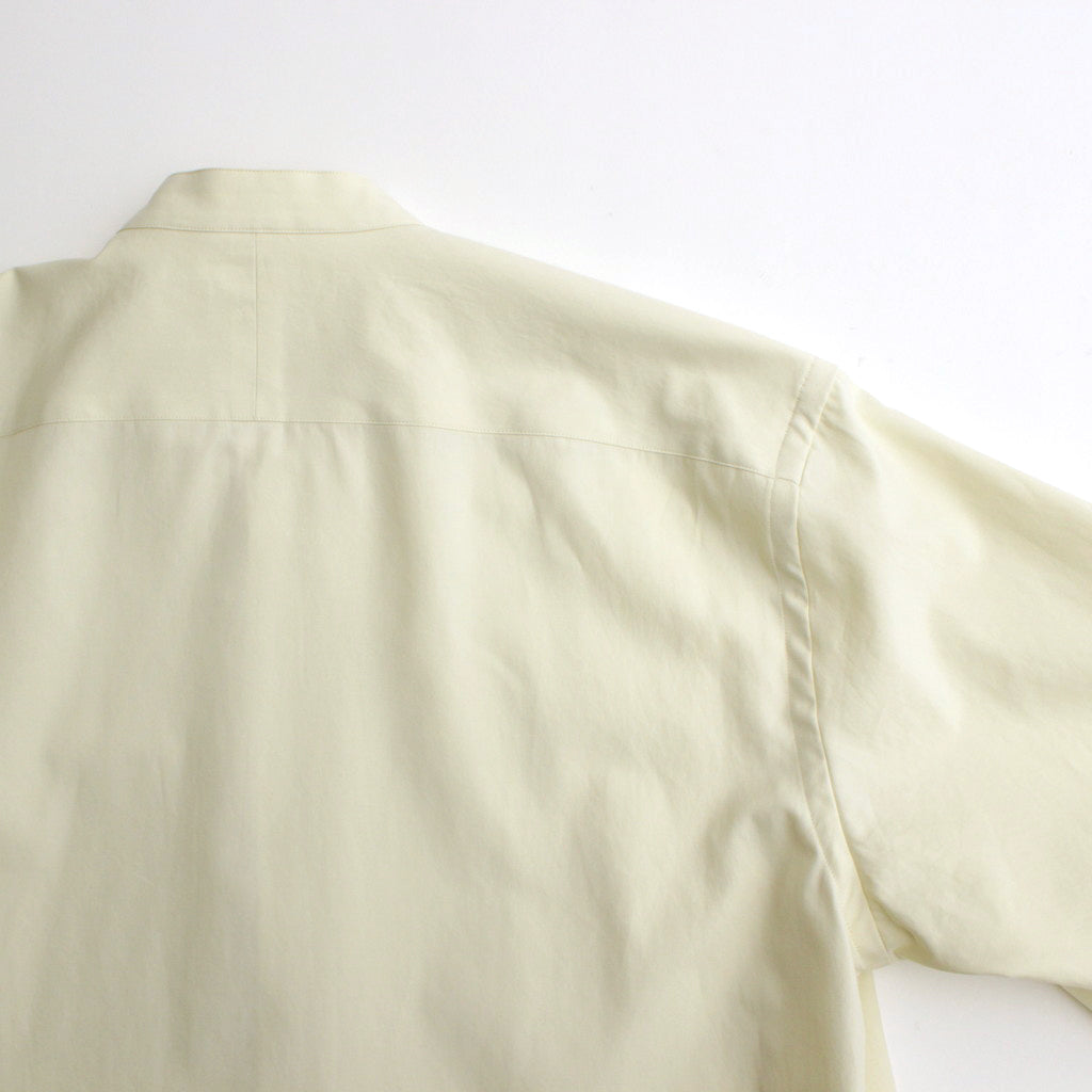 WASHED FINX TWILL HALF SLEEVED P/O SHIRT #LIGHT YELLOW [A24SS05TN]