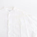 Linen L/S Oversized Band Collar Shirt #WHITE [GM241-50274B]