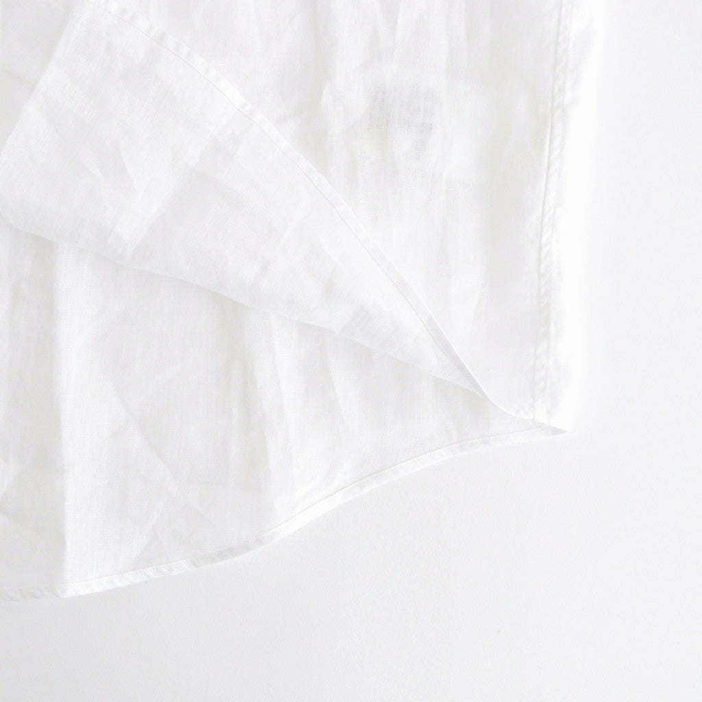 Linen L/S Oversized Band Collar Shirt #WHITE [GM241-50274B]