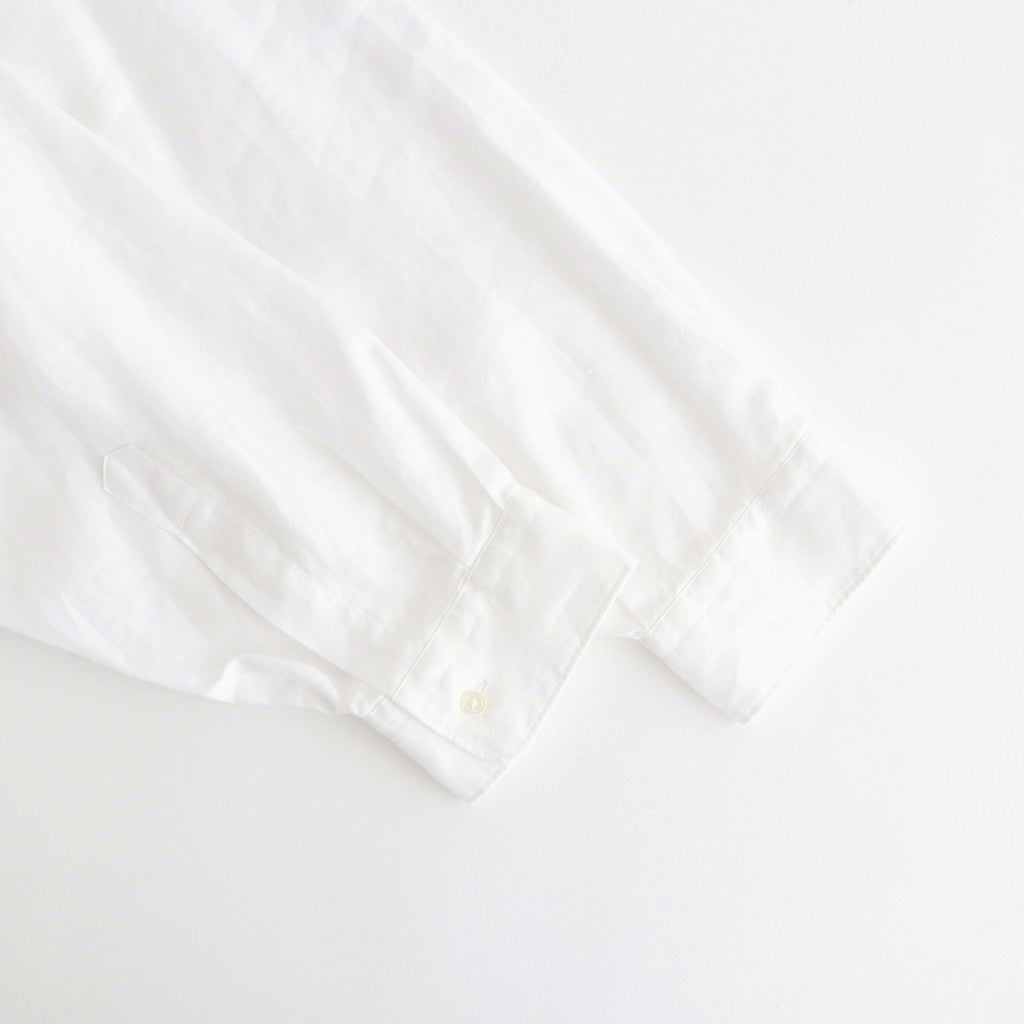 Linen L/S Oversized Band Collar Shirt #WHITE [GM241-50274B]