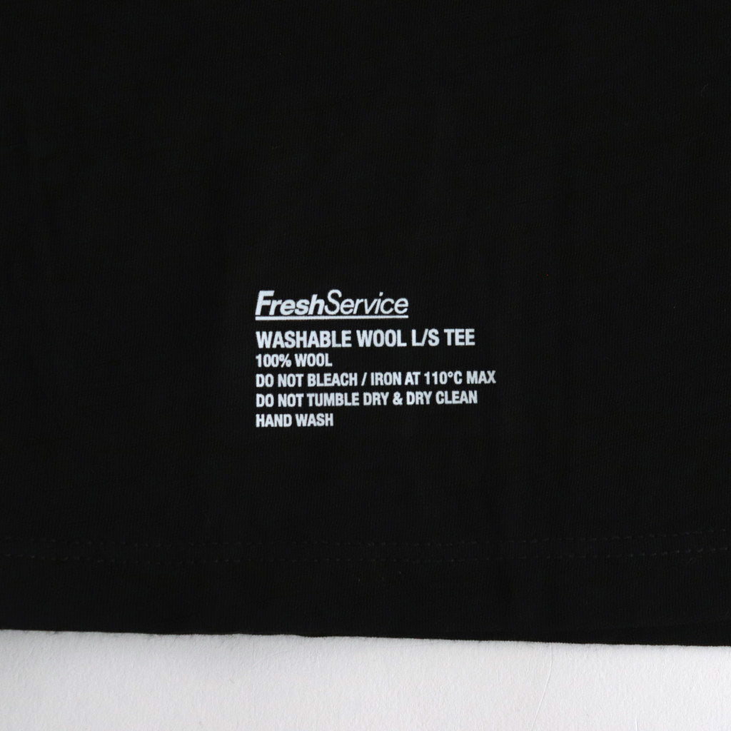 WASHABLE WOOL L/S TEE #BLACK [FSC241-70166B]