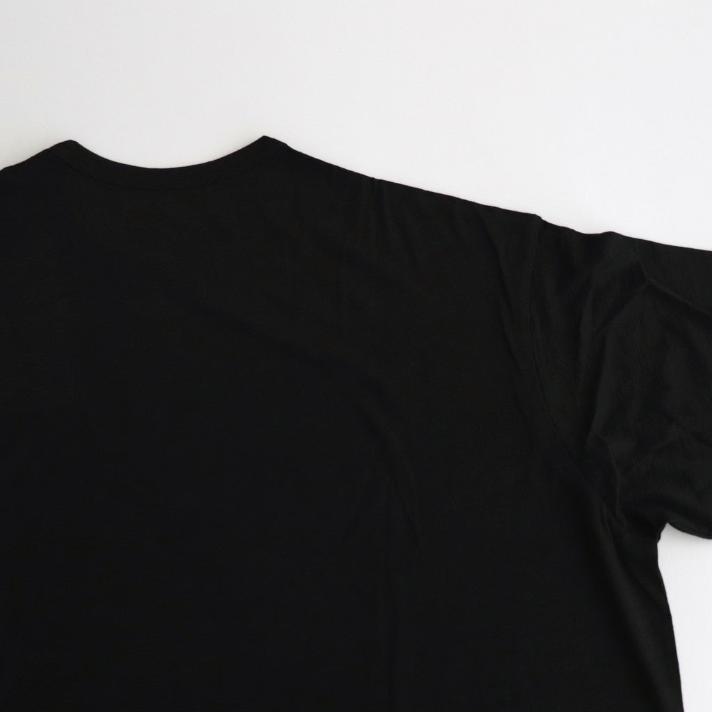 WASHABLE WOOL L/S TEE #BLACK [FSC241-70166B]