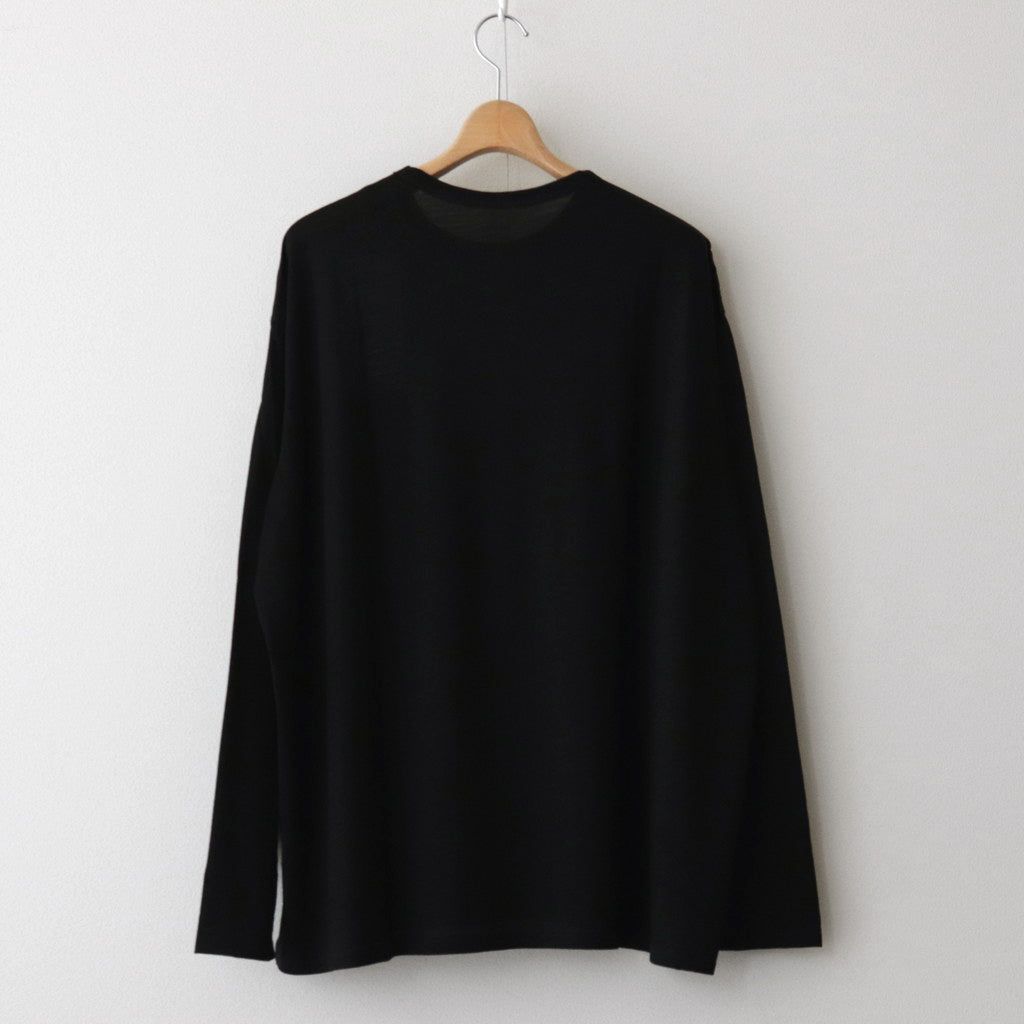 WASHABLE WOOL L/S TEE #BLACK [FSC241-70166B]