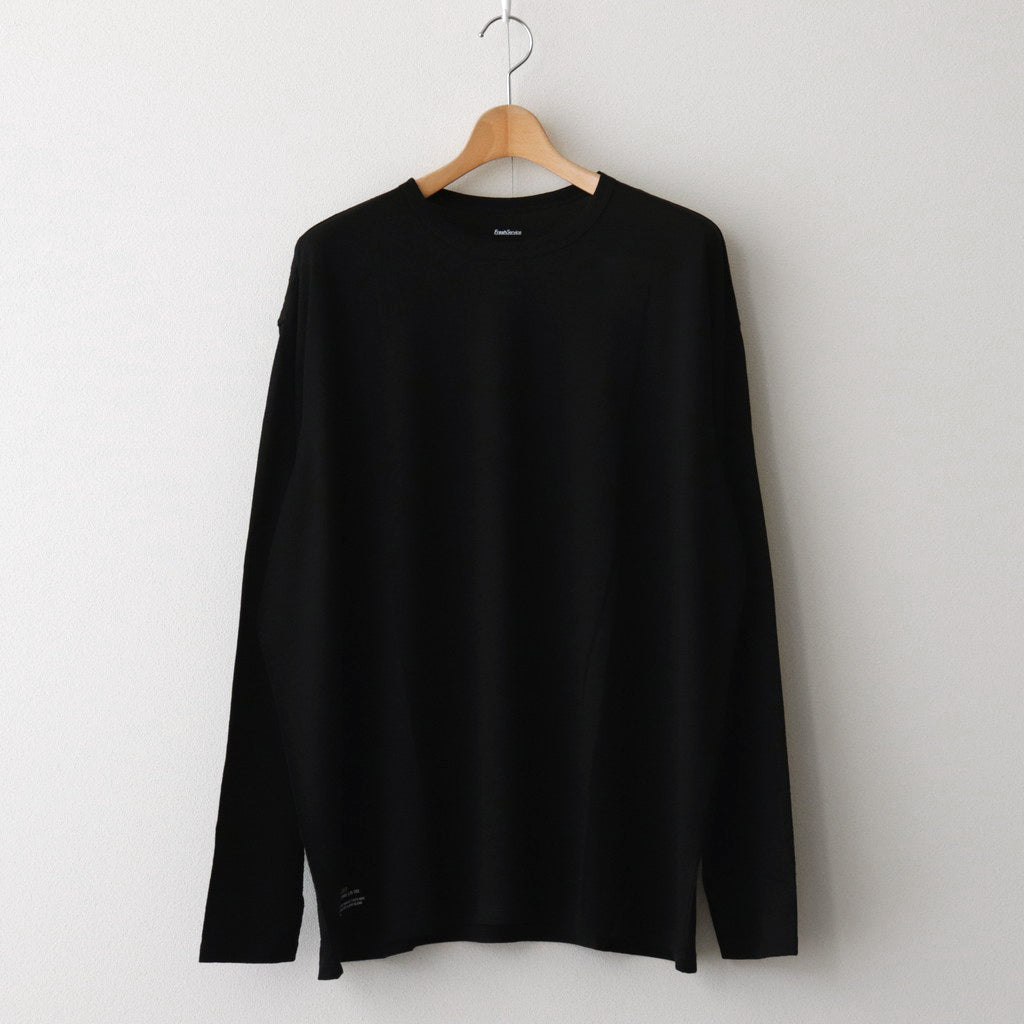 WASHABLE WOOL L/S TEE #BLACK [FSC241-70166B]
