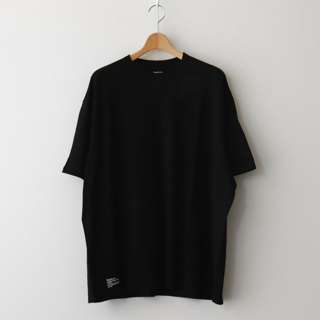 WASHABLE WOOL S/S TEE #BLACK [FSC241-70165B]