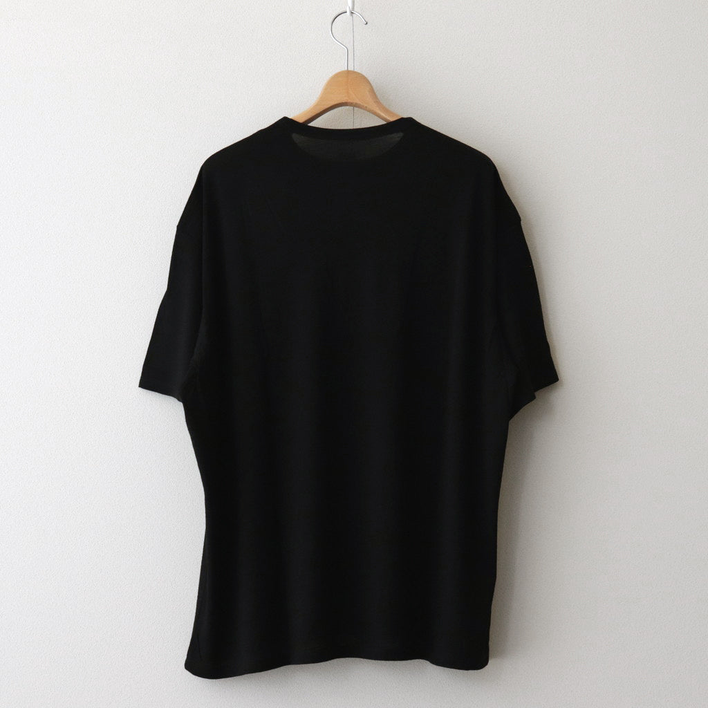 WASHABLE WOOL S/S TEE #BLACK [FSC241-70165B]